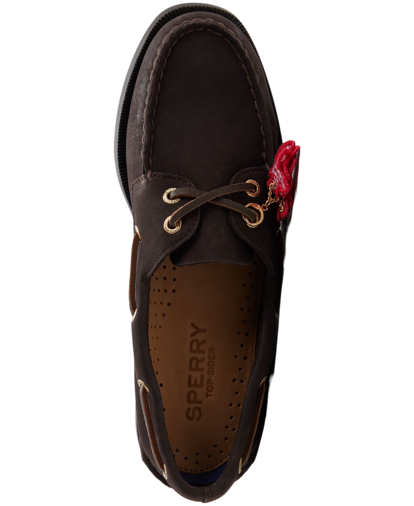 Женские туфли Sperry Authentic Original Two-Eye Round Toe Boat, цвет: Тёмный коричневый — фото 4