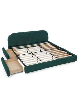 Streamdale King Size Upholstered Bed Frame with Curved Headboard & Drawer Storage