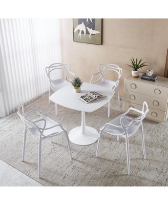 5pcs Dining Set, Metal Leg Table, Mid-Century Dining Table for 4-6 People
