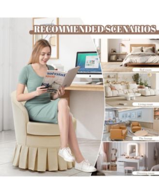 Mid Century Modern Armchair, Cute Small Desk, Cozy Makeup Chair, Comfy Chair for Bedroom, Living Room, Small Space