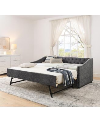 Twin Daybed with USB & Pull-out Bed (81"x42"x30.75")