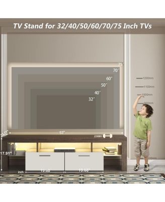  DFW Modern LED TV Stand with Storage Drawer for 40-75 Inch TVs