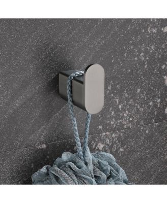 5- Piece Bathroom Accessories Set, Stainless Steel Bathroom Hardware Set, Bath Towel Bar, Towel Hooks and Towel Racks (Gunmetal)