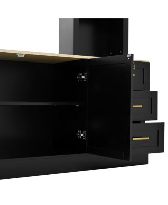  Farmhouse 4-Piece Entertainment Center Wall Unit