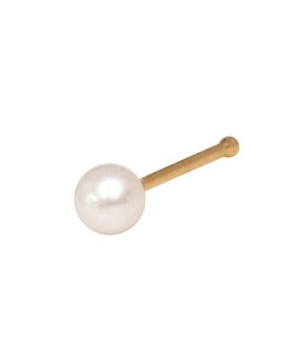 Solid 14K Freshwater Cultured Pearl Nose Stud