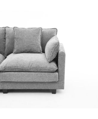 3-Seat Sectional Sofa with Storage Ottoman for Living Room