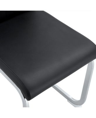 Set of 2 black PU bow-shaped chairs for industrial/modern homes