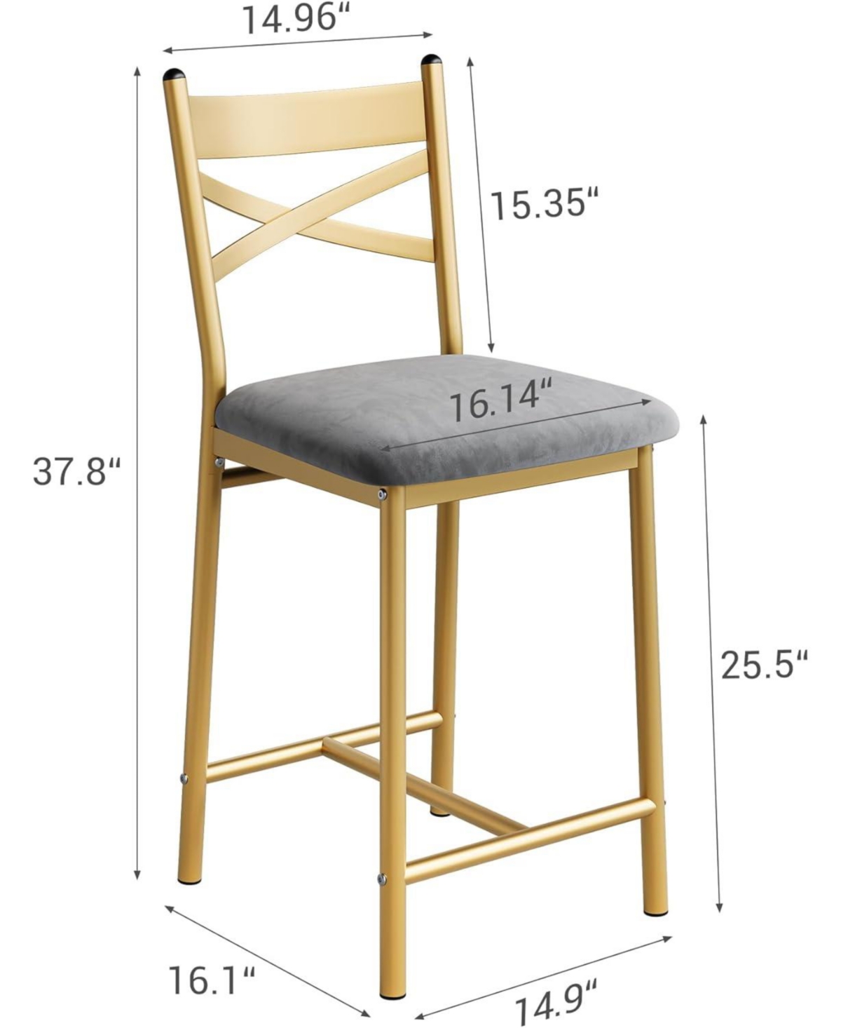 gaomon Bar Stools Set of 2 Kitchen Barstools with Footrest and Back Pu Leather Counter Height Bar Stools with Footrest Bar Charis