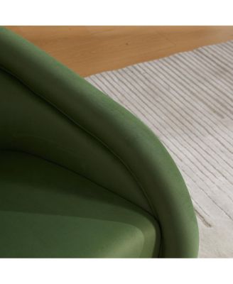 Velvet Swivel Accent Chair, 360-Degree Comfy Pumpkin-Shaped Chair