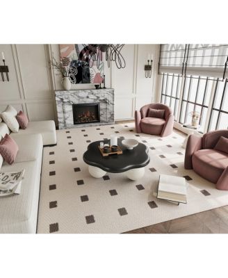 35" Cloud Shaped Coffee Table, Petal-Shaped Minimalist Table