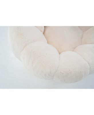 Adult Floral Bean Bag Chair, Ultra-Soft Faux Fur, Large Single-Seater.