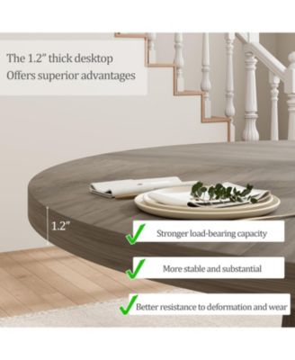 Round Dining Table for 4 47 Inch Wooden Kitchen Circle Dinner Table with Sturty Legs for Dining Room Kitchen