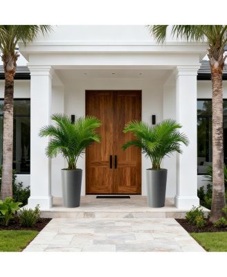  2 Pack 21.7" Tall Square Planters for Outdoor Plants