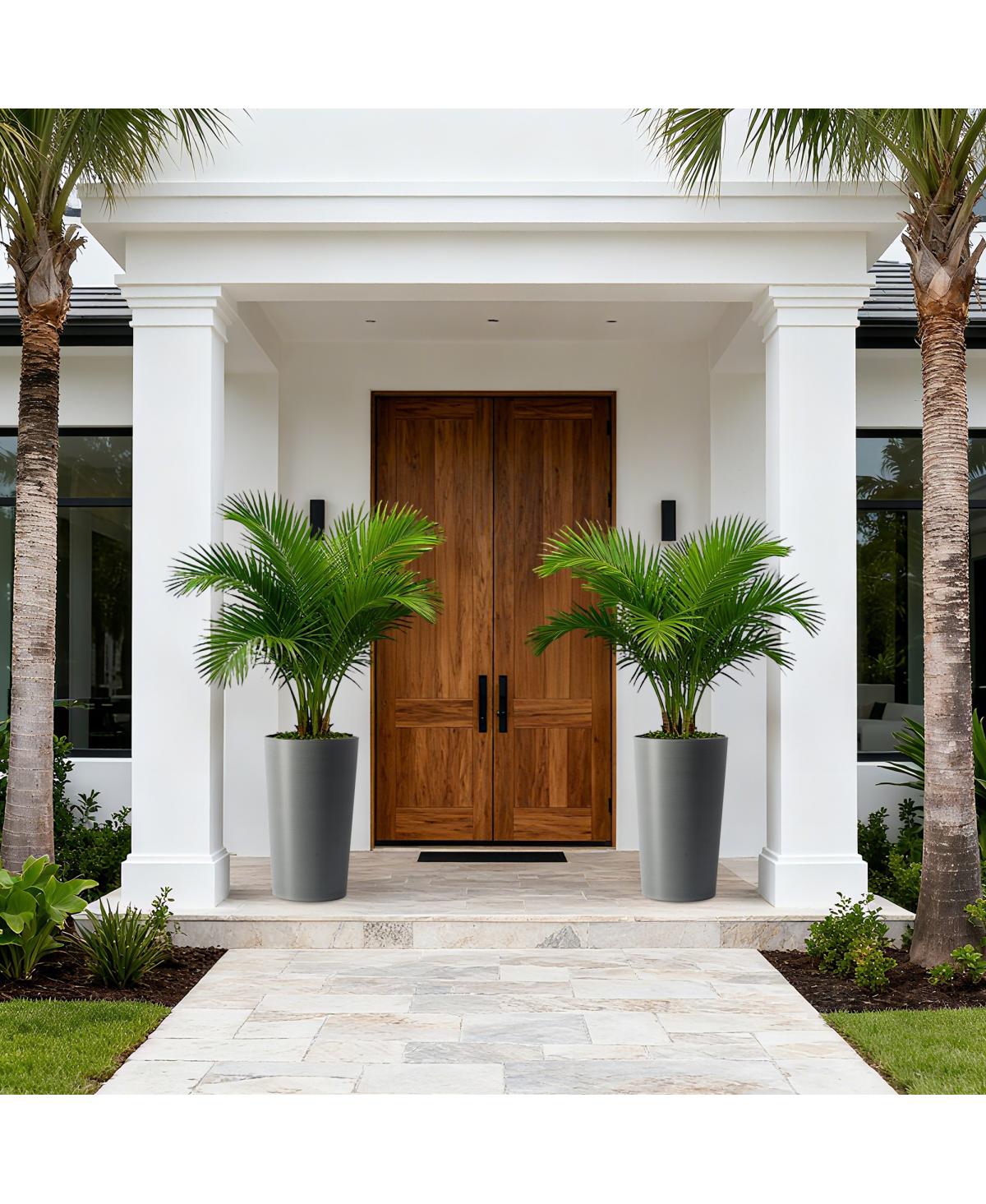 Streamdale Furniture 2 Pack 21.7" Tall Square Planters for Outdoor Plants