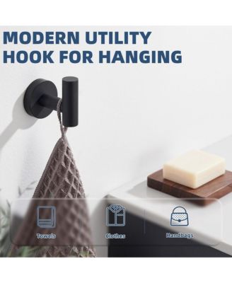 6-Pack Wall-Mounted Stainless Steel Hooks, Bathroom Towel & Coat Hook for Bathroom, Bedroom, Kitchen