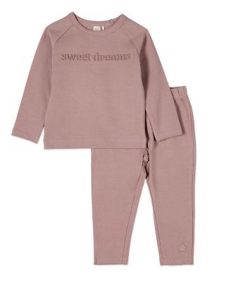Baby Boys 2 Piece "Sweet Dreams" Cotton-Rich Fleece 3D-Embossed Lounge Set
