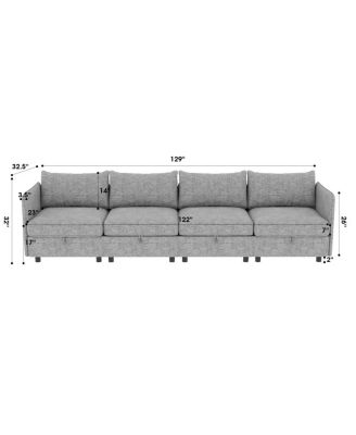 Modular Sectional Sofa with Storage and Sleeper Function