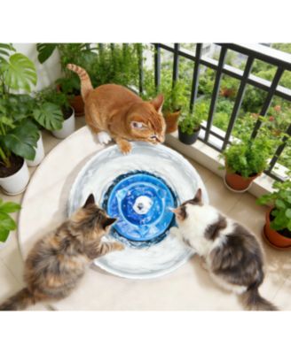 Cute Cupcake Ceramic Pet Fountain Cat Bowls , 2.1L/71oz Cat & Dog Water Dispenser with Quiet Pump