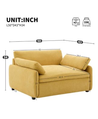 Oversized Chenille Sofa Chair, Wide Seat Accent Chair, Modern Upholstered Armchair