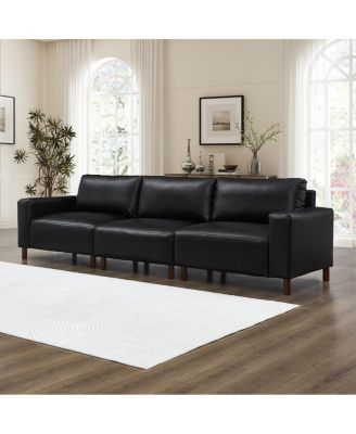 112" Luxury PU Leather Sofa