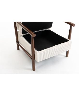 Storage Chair, Wood Frame Mid Century Modern Accent Chair