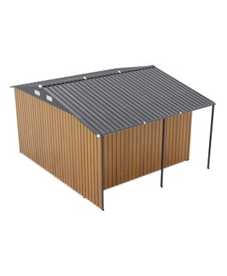 Dual-Zone Garden Shed with Sliding Doors and Ramp