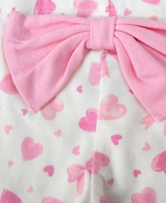 Baby Girls' I Stole Daddys Heart Lettering Bodysuit, Leggings, Socks and Headband, 4-Piece Set