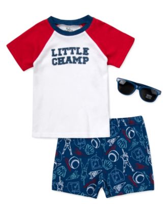Baby Boys' Little Champ Top, Shorts and Sunglasses, 3-Piece Set