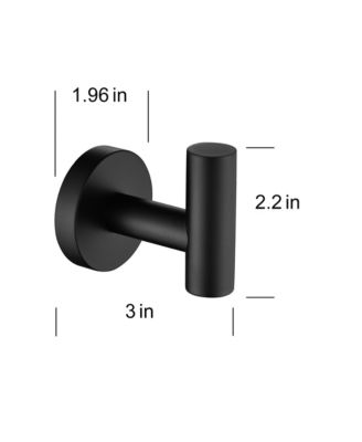 2-Pack Wall-Mounted Stainless Steel Hooks, Bathroom Towel & Coat Hook Matte Black for Bathroom, Bedroom, Kitchen