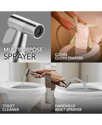 Handheld Bidet Sprayer, Stainless Steel Toilet Bidet Sprayer with 360° Rotating Handle and Leak Proof Sealing Ring