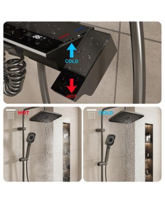 Adjustable Height 4-In-1 Shower System With LED Temperature Display