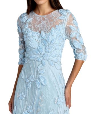Women's High Neck Embellished Lace Gown