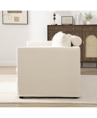  Chenille Double-Seater Sofa with Pillows