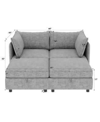 Love Seat Couch with Storage for Small Spaces