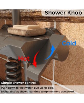 3-Spray Shower Faucet 2.5 GPM with Piano Button Diverter, Hand Shower and LED Temperature Display