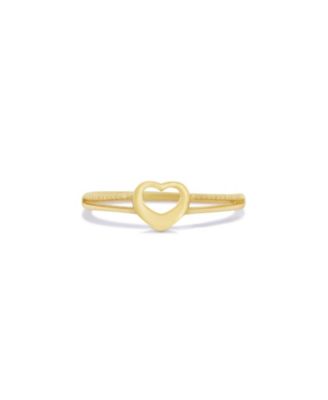Gold Split Shank Open Heart Ring 14K Gold