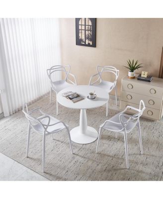 5pcs Dining Set, Metal Leg Table, Mid-century Style
