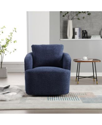 30.3"W Boucle Swivel Accent Barrel Chair & Round Sofa Chair