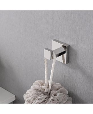 Stainless Steel 4- Piece Bathroom Hardware Set, Towel Bar, Toilet Paper Holder, Hand Towel Rack and Robe Hook