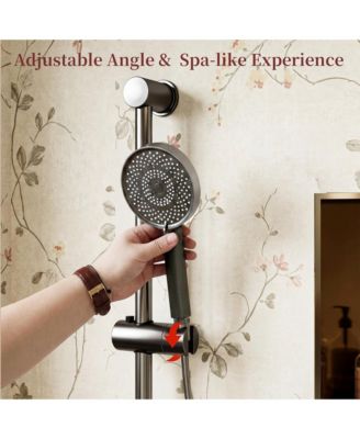 1-Spray Adjustable Height Shower Faucet 2.5 GPM with Piano Button Control and Aluminum Valve