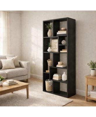 Asymmetrical Display Shelf & Bookcase, 5-Tier