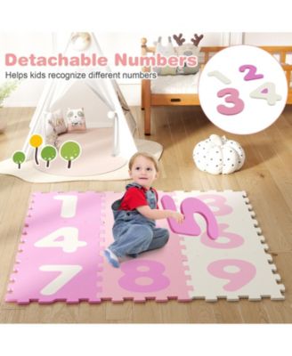 9-Piece Interlocking Foam Puzzle Floor Mat with Marker Discs