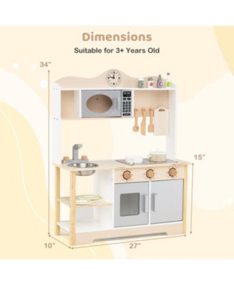 Wooden Pretend Cooking Kitchen Toy Set for Children