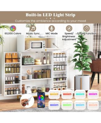 Kitchen Pantry Cabinet Freestanding Food Storage Cupboard