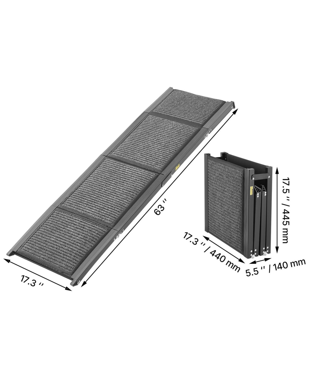 Aostirmotor Folding 63" Dog Ramp for Suv & Truck, Non-Slip Portable Ramp for Medium & Large Dogs