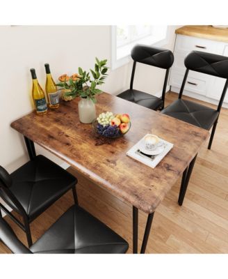 Dinner Table Set for 4,5 Piece Kitchen Table and Chairs,Rectangular Dining Room Table Set with 4 Upholstered Chair