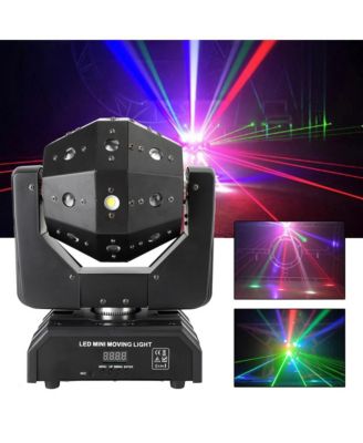 120W RGBW LED Moving Head Stage Light with Laser, Strobe, DMX512 and Sound Control