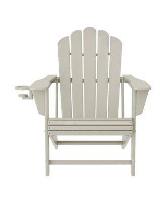 Outdoor Patio HDPE Adirondack Chair With Cup Holder