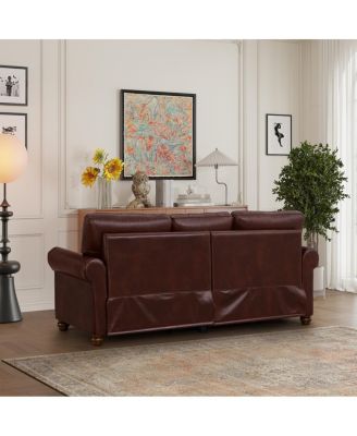 Classic Living Room Nails Sofa Faux Leather