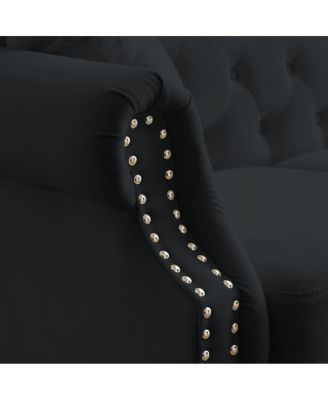 79" Chesterfield Velvet Sofa for Living Room, 3 Seater Tufted Couch